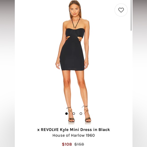House of Harlow 1960 Mini Black Dress Revolve BRAND NEW - Picture 1 of 2